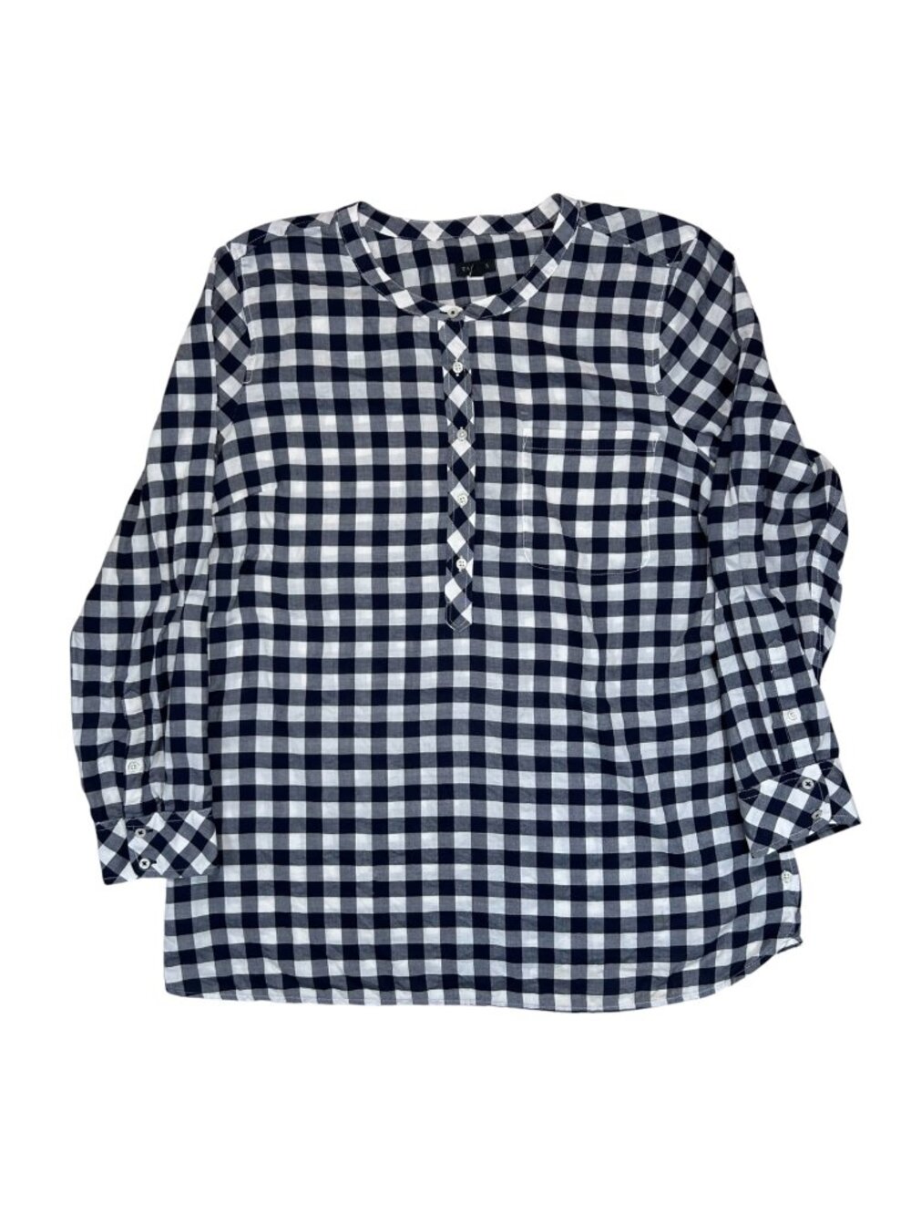 Talbots Checkered Tunic Cotton XL Lightweight Outdoors Flaw Coverup